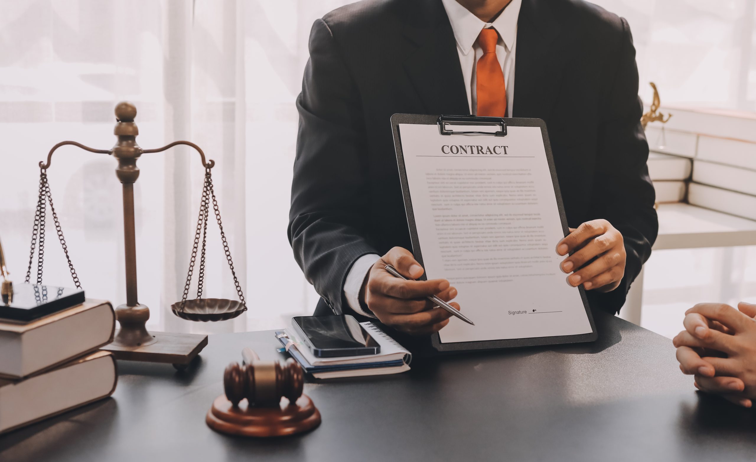 Lawyer explained to the client about the law that must be brough